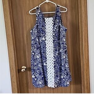 Lilly Pulitzer Navy and White Patterned Dress